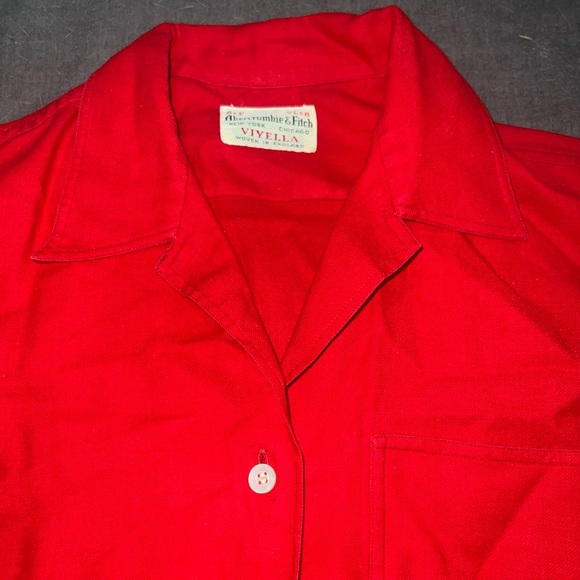 Vintage Abercrombie and Fitch Button up shirt collared size 12 Red Woman’s - Picture 4 of 8